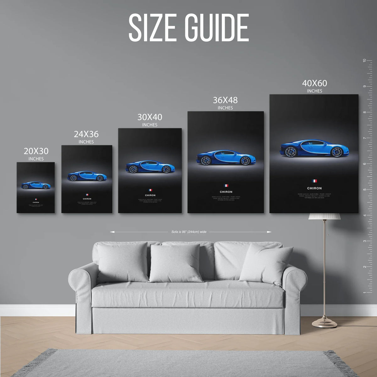 Chiron Dark French Flag — Size Guide
