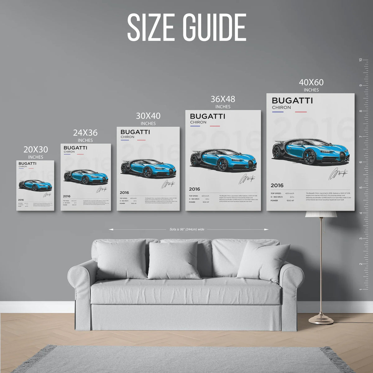 Chiron Specs Poster — Size Guide