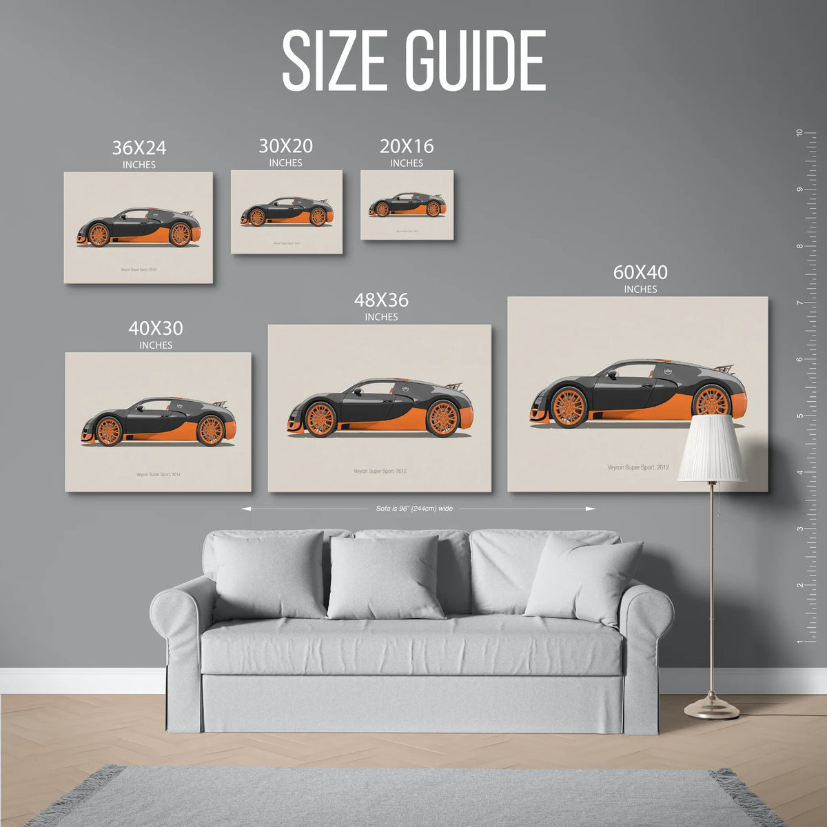 Veyron Super Sport Side — Size Guide