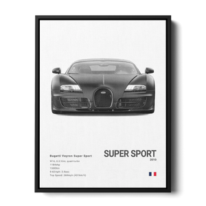 Veyron Super Sport Specs Bw — Canvas Print