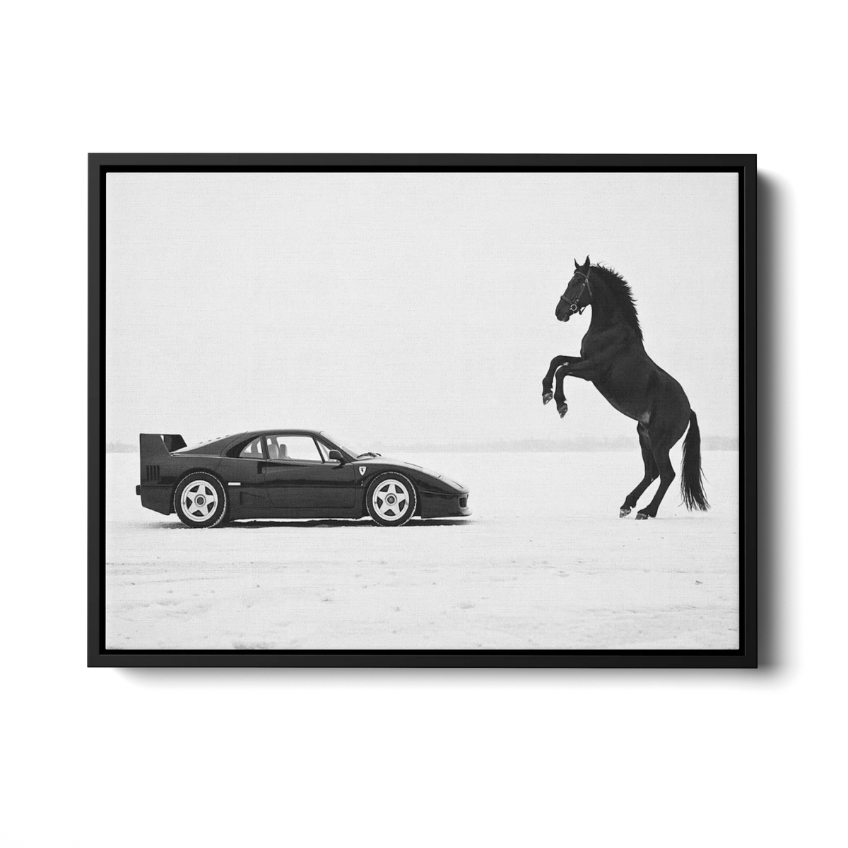 F40 Black Horse — Canvas Print