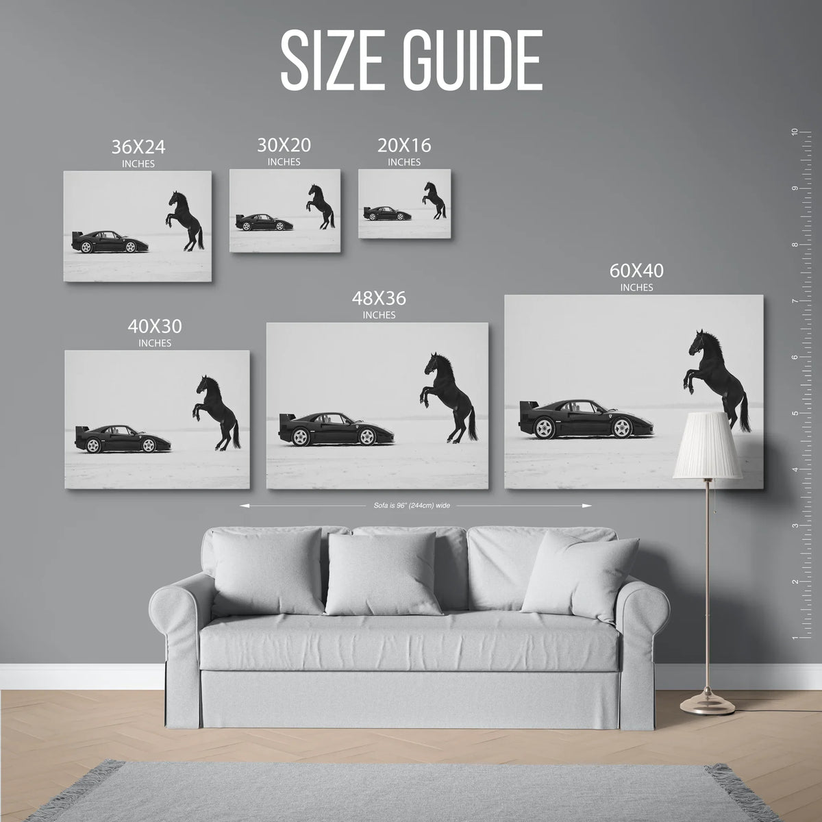 F40 Black Horse — Size Guide