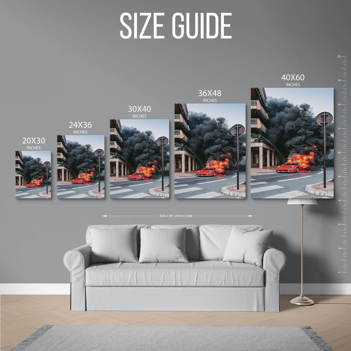 F40 On Fire Monaco — Size Guide