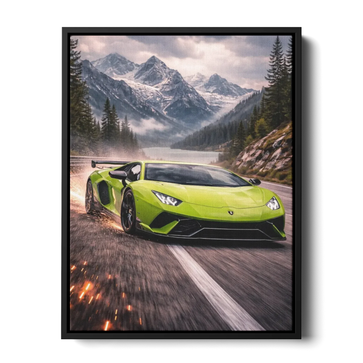 Aventador Svj Green Alps — Canvas Print