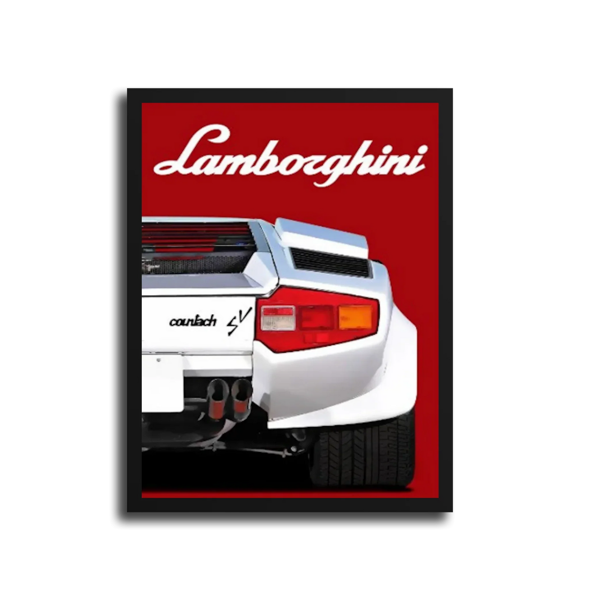 Countach Sv Red Poster — Black Frame