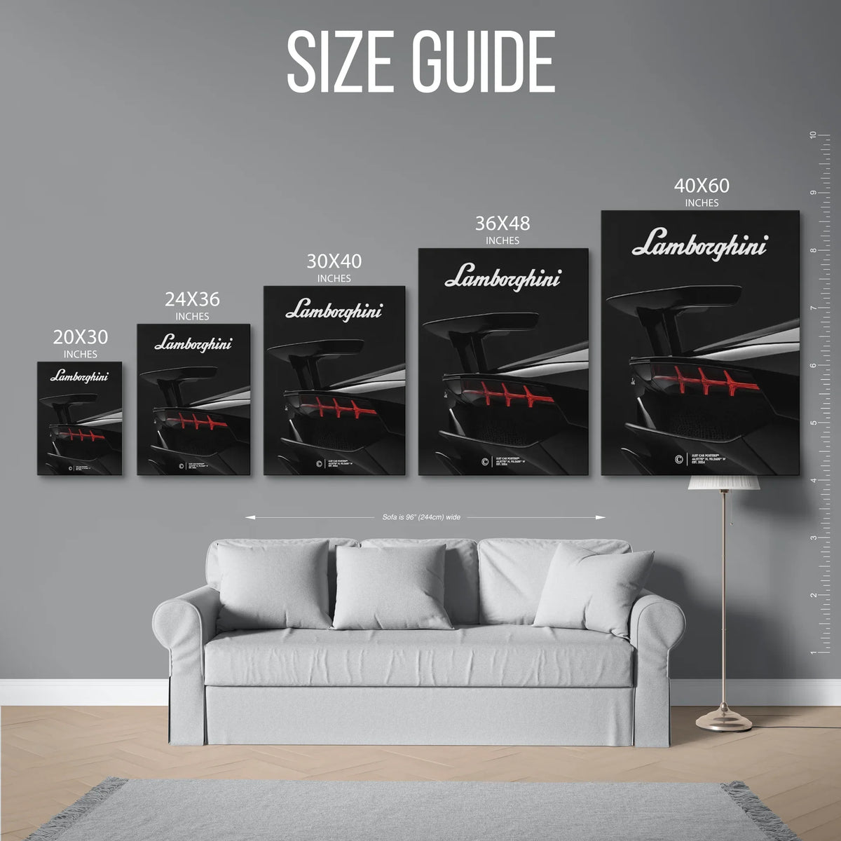 Rear Wing Closeup Poster — Size Guide