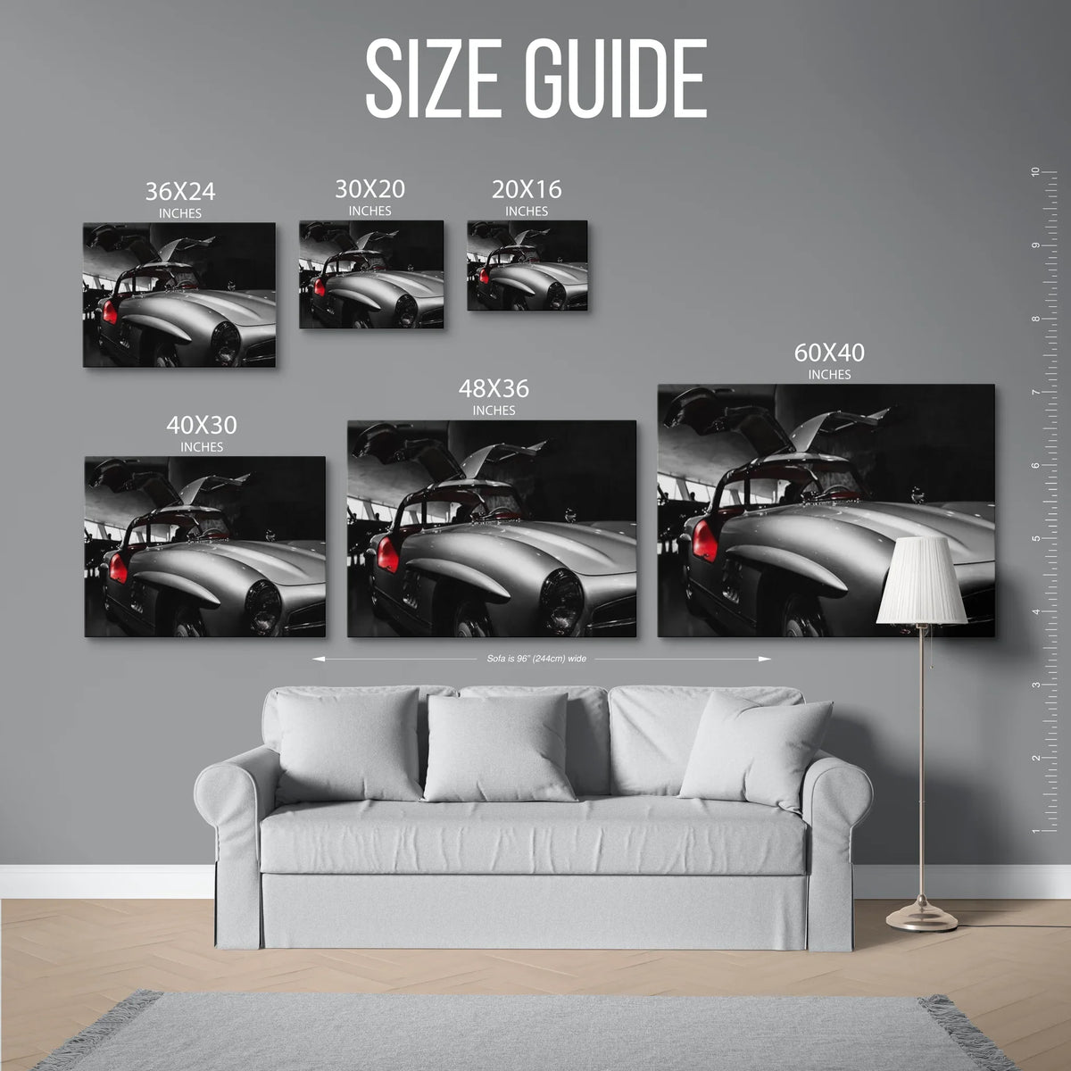 300Sl Gullwing Rear Bw — Size Guide