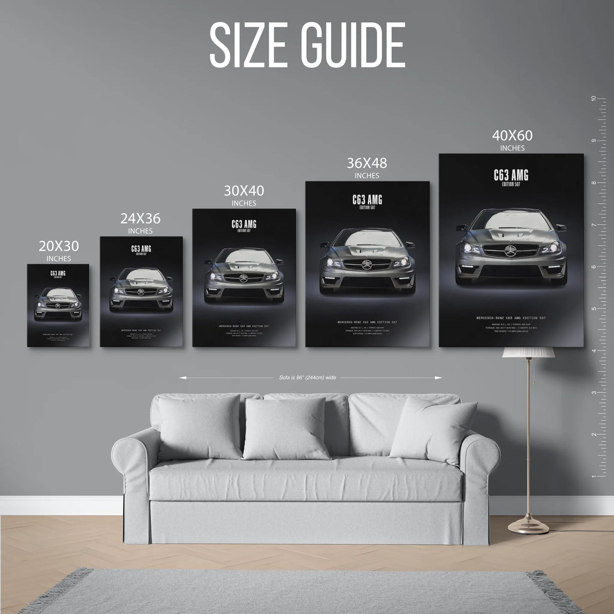C63 Amg Edition 507 Poster — Size Guide