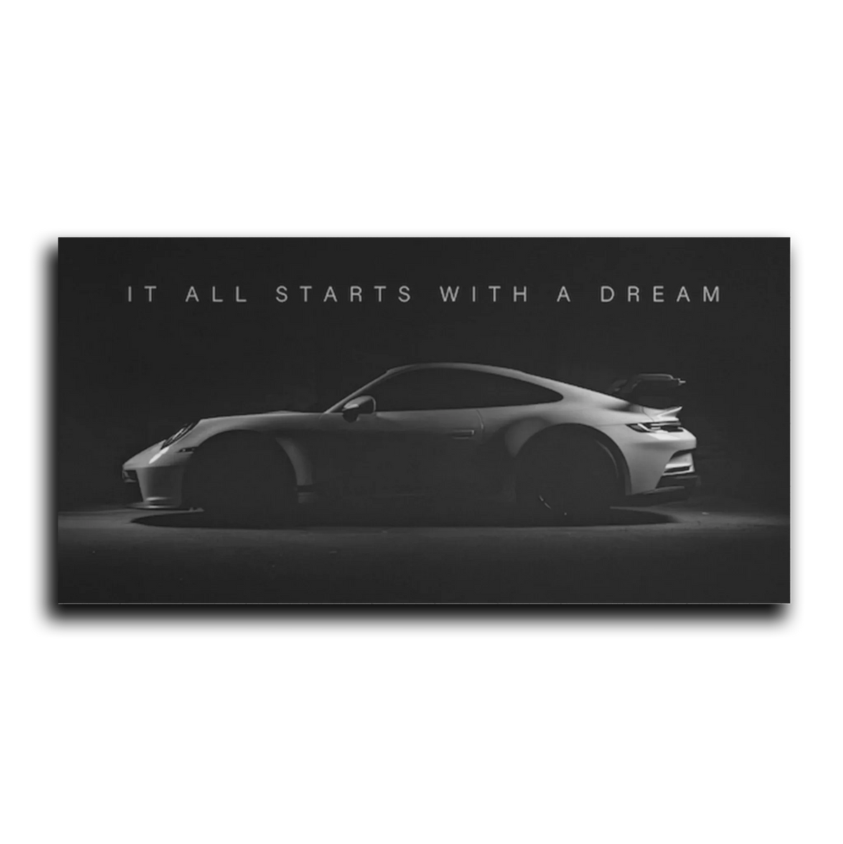911 Gt3 Rs Starts With Dream Panoramic — Canvas Detail