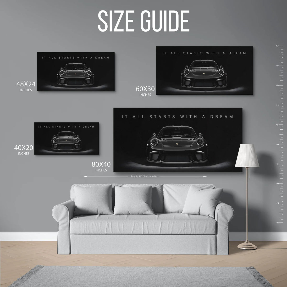 911 Gt3 Starts With Dream Panoramic — Size Guide