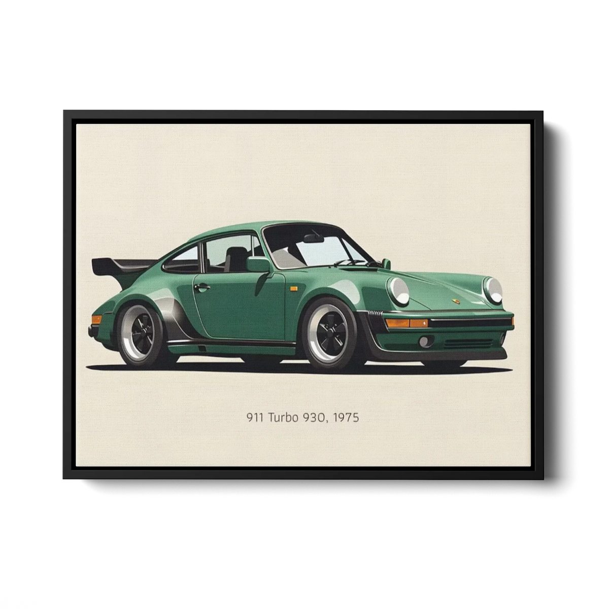 911 Turbo 930 Green Illustration — Canvas Print