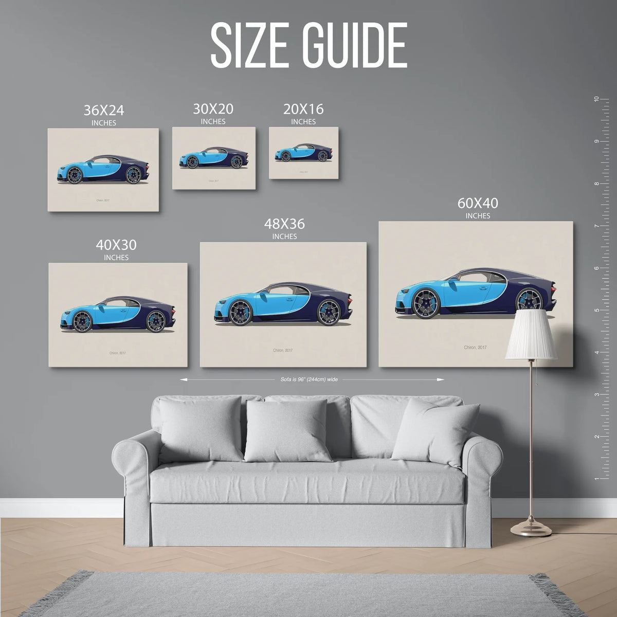 Chiron Side Illustration — Size Guide