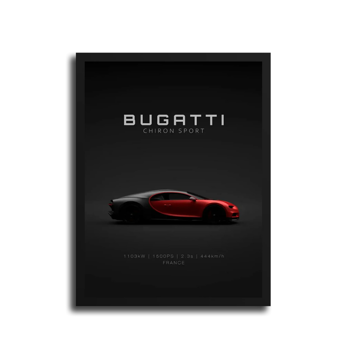 Chiron Sport Red Poster — Black Frame