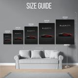 Chiron Sport Red Poster — Size Guide