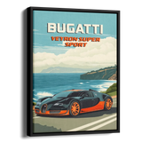 Veyron Super Sport Retro Poster — Alternate View