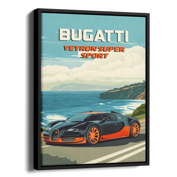 Veyron Super Sport Retro Poster — Alternate View