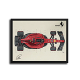 F1 Blueprint Top View — Black Frame
