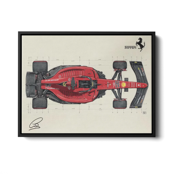 F1 Blueprint Top View — Canvas Print