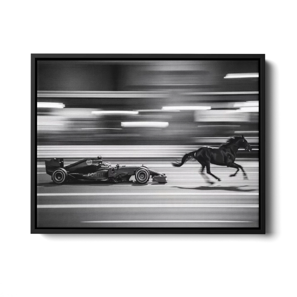 F1 Vs Horse Speed — Canvas Print