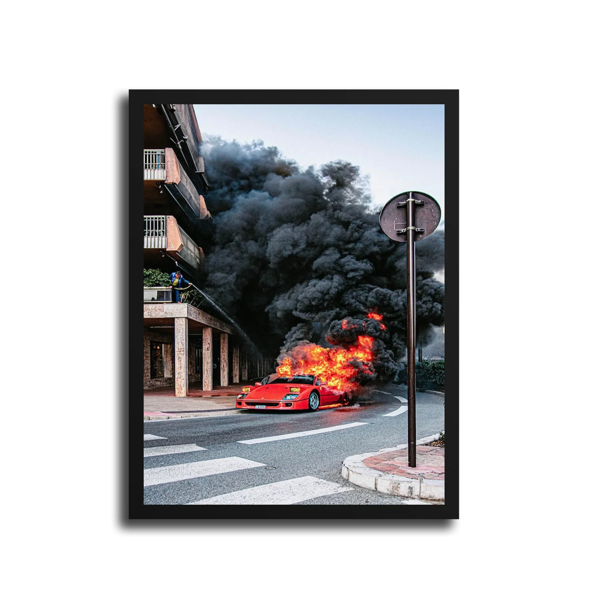F40 On Fire Monaco — Black Frame