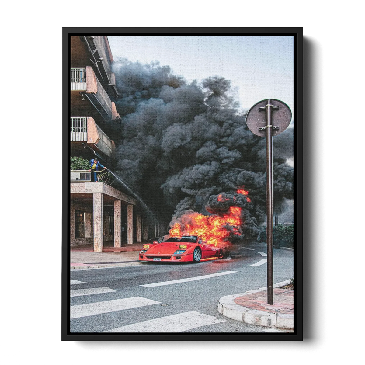 F40 On Fire Monaco — Canvas Print
