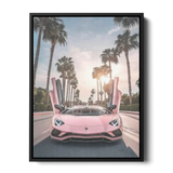 Aventador Pink Palm Trees — Canvas Print