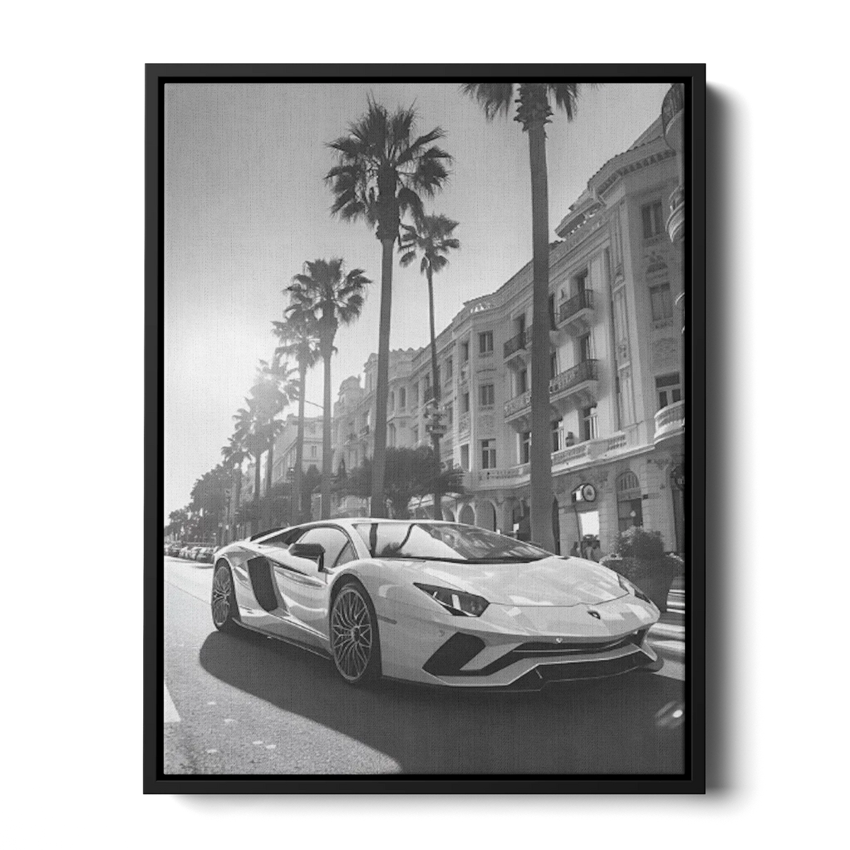 Aventador S Cannes Bw — Canvas Print