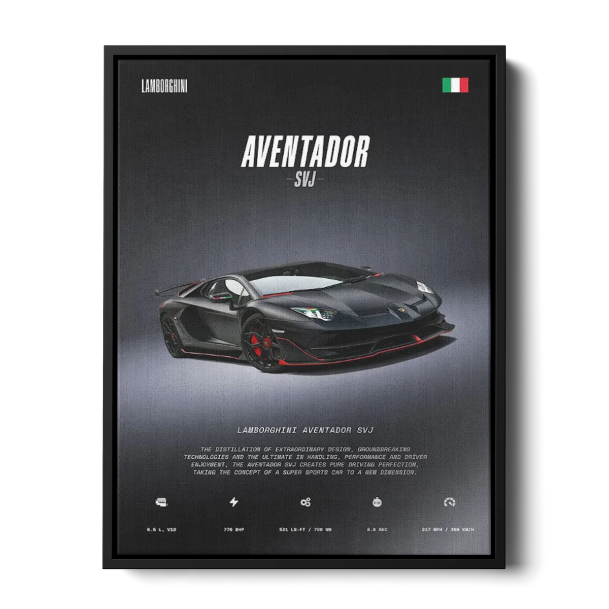 Aventador Svj Front Poster — Canvas Print