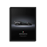 Aventador Svj Specs Poster — Black Frame