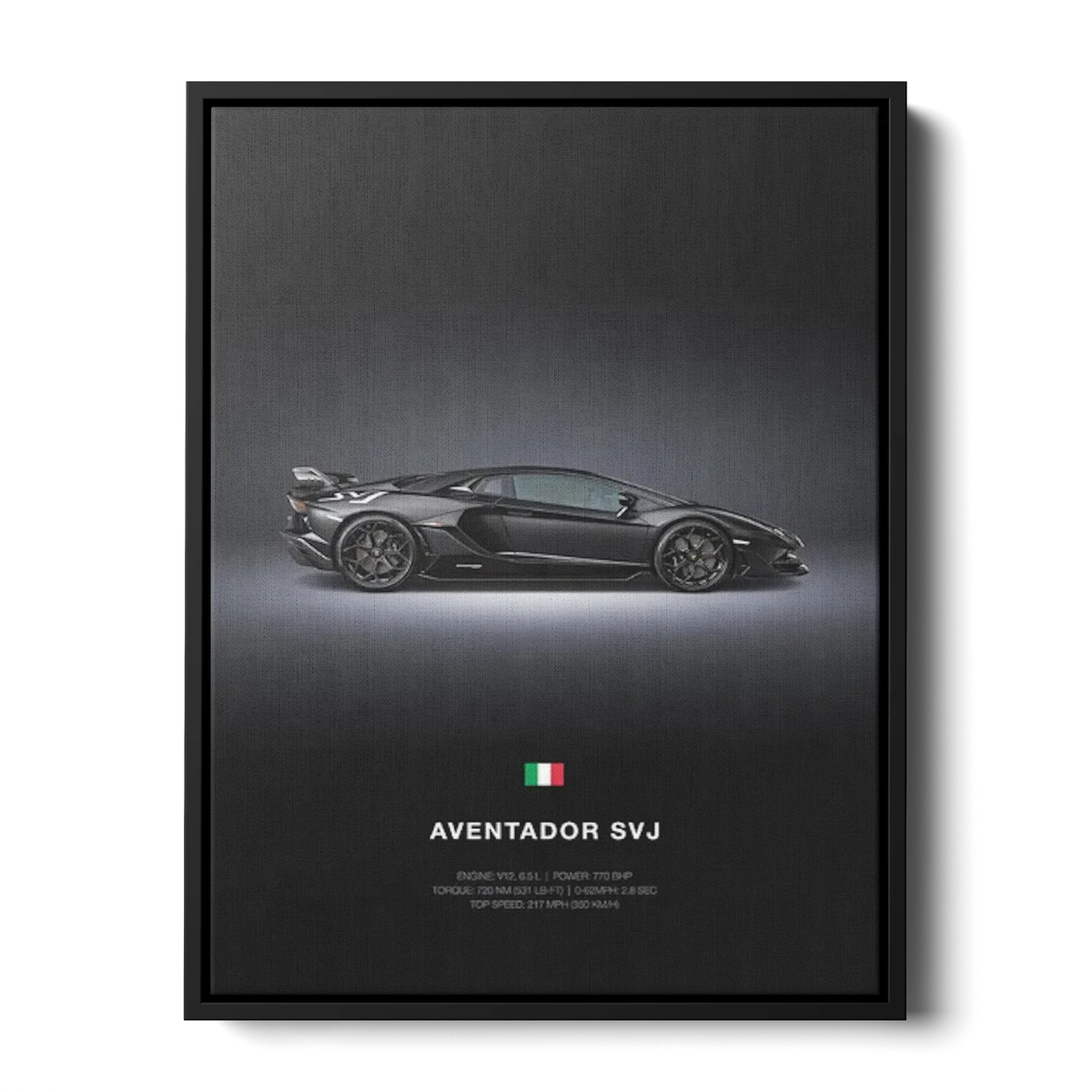 Aventador Svj Specs Poster — Canvas Print