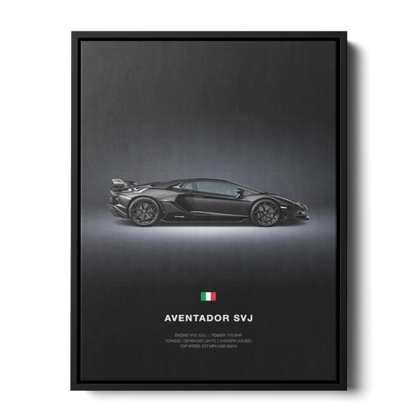 Aventador Svj Specs Poster — Canvas Print