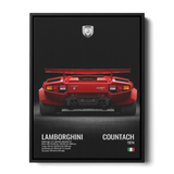 Countach 1974 Rear Specs — Canvas Print