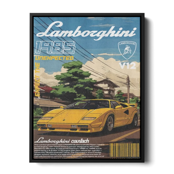 Countach 1985 Manga Poster — Canvas Print