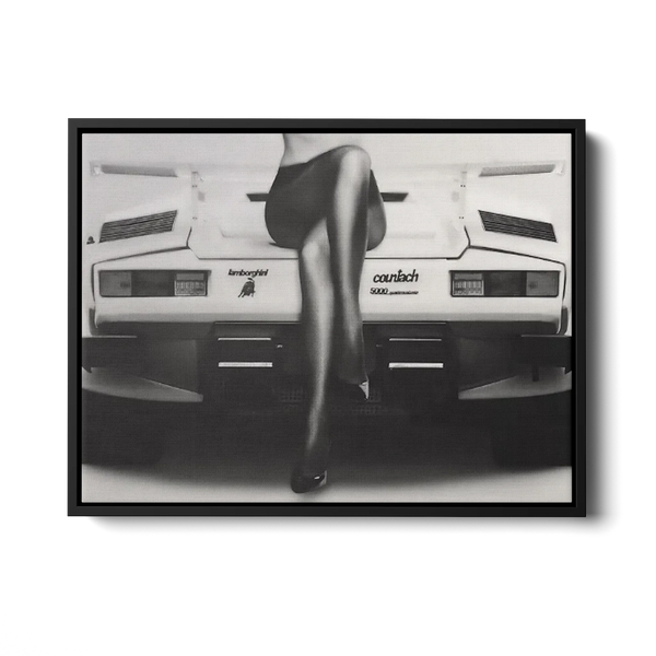 Countach 5000S Vintage Bw — Canvas Print