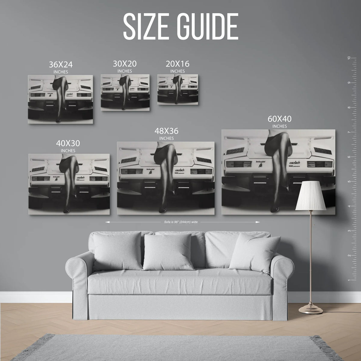 Countach 5000S Vintage Bw — Size Guide