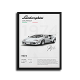 Countach Specs Poster — Black Frame