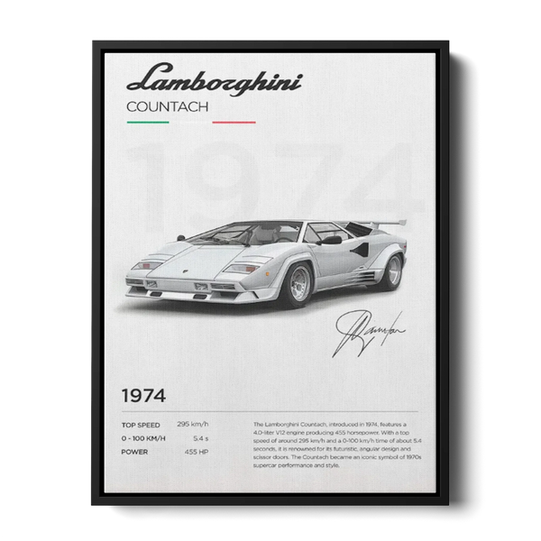 Countach Specs Poster — Canvas Print