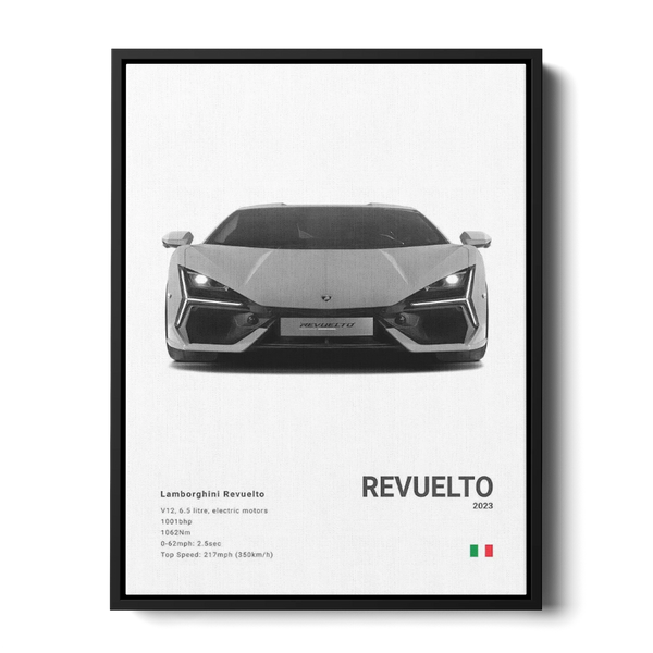Revuelto 2023 Specs Bw — Canvas Print