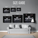 300Sl Gullwing Front Dark — Size Guide