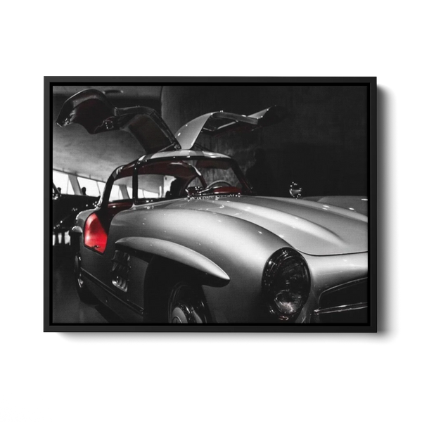300Sl Gullwing Rear Bw — Canvas Print
