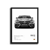 E63S W213 Specs Poster — Black Frame