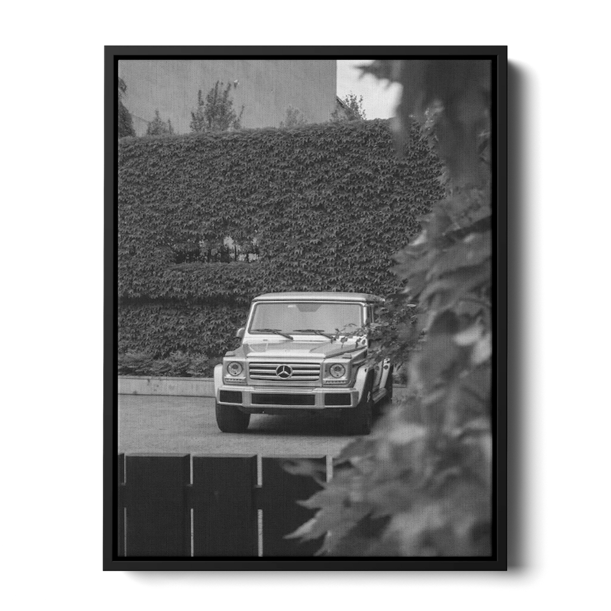 G Wagon Garden Bw — Canvas Print