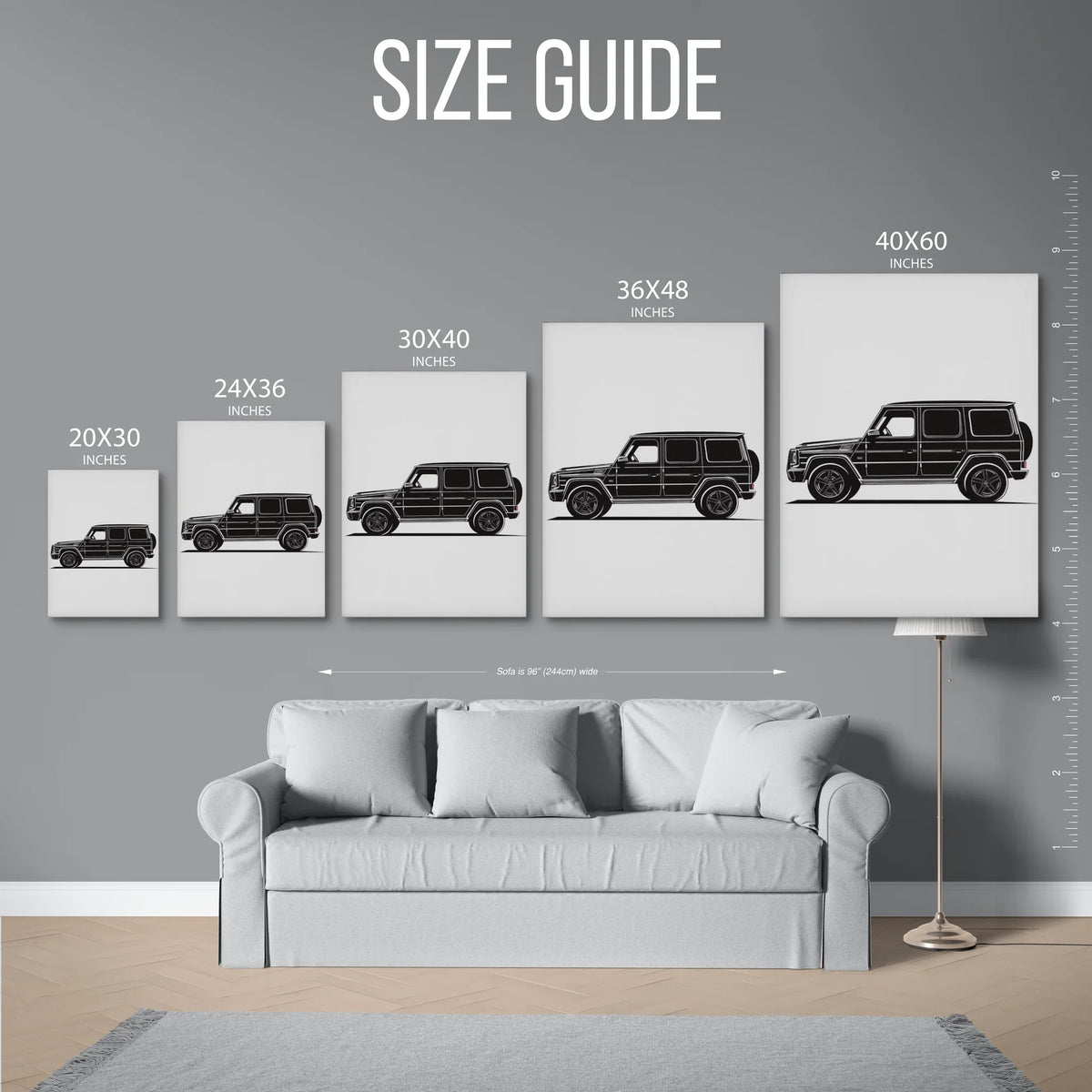 G Wagon Side Line Art — Size Guide