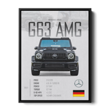 G63 Amg 2021 Specs Poster — Canvas Print
