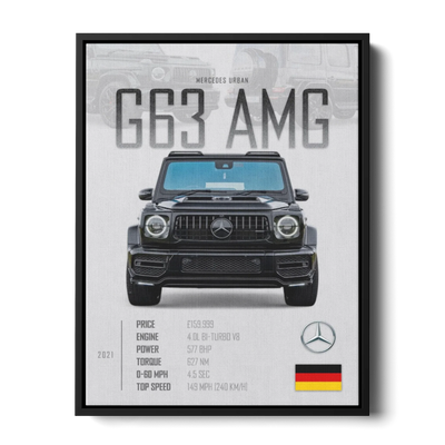 G63 Amg 2021 Specs Poster — Canvas Print