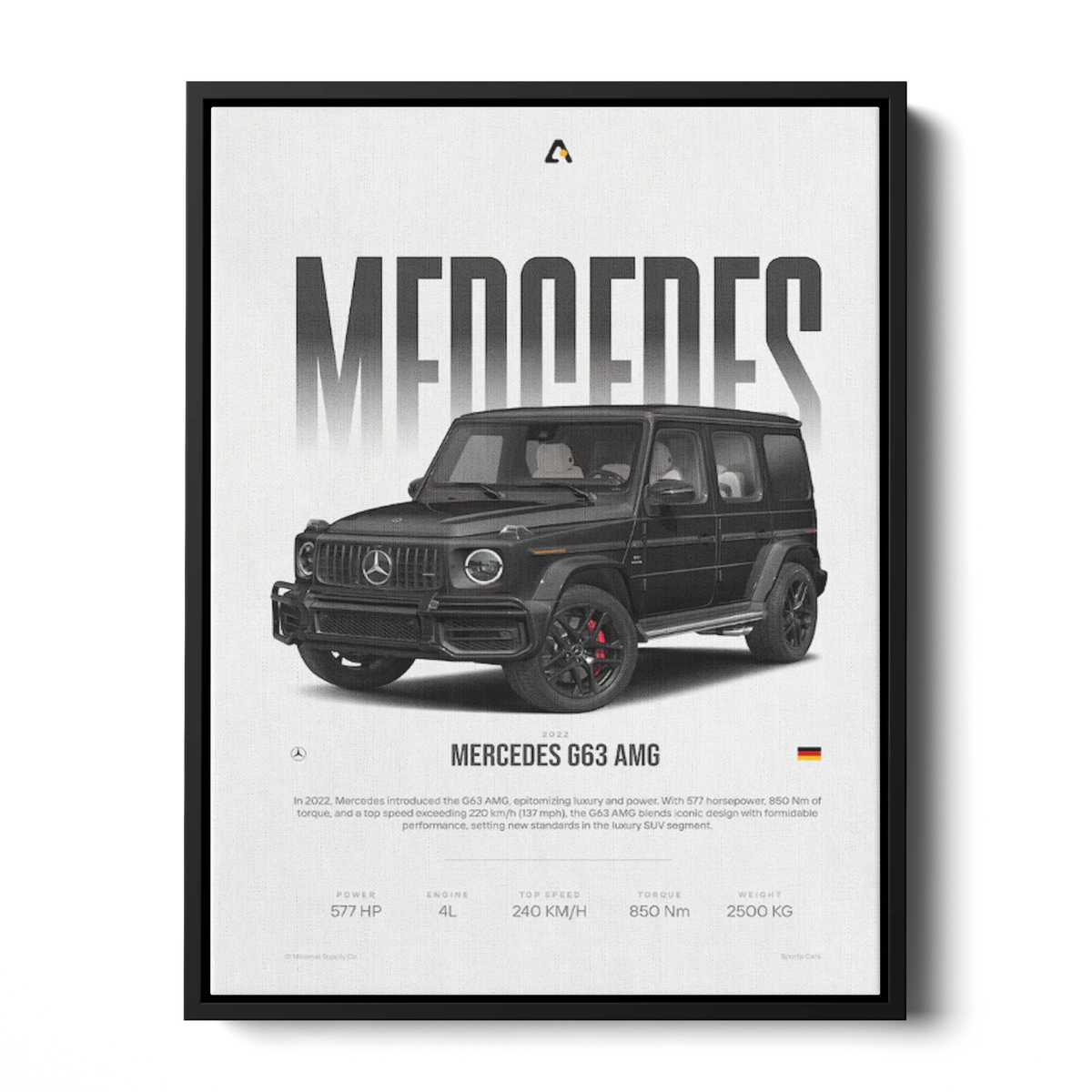 G63 Amg Specs Poster — Canvas Print