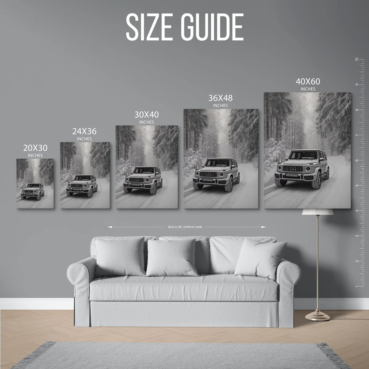 G63 Snow Forest Bw — Size Guide