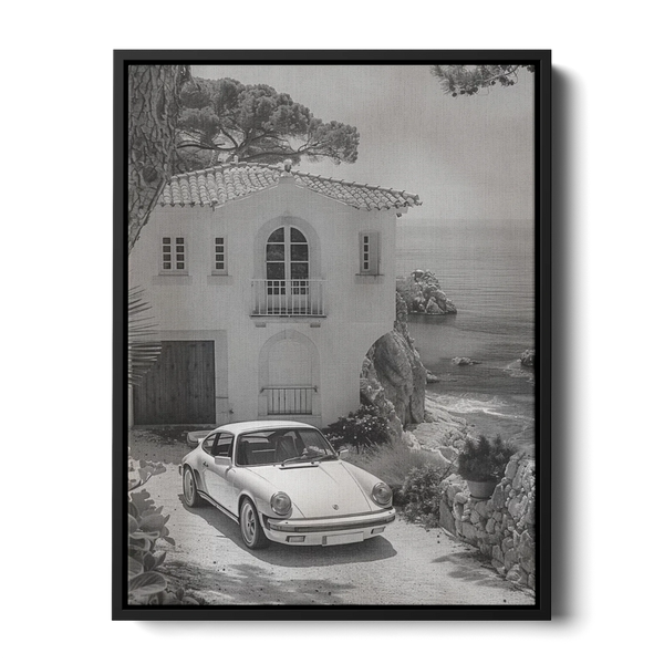 911 Carrera Coastal Villa Bw — Canvas Print