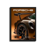 911 Gt3 Rear Wing Brown Poster — Black Frame