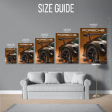 911 Gt3 Rear Wing Brown Poster — Size Guide